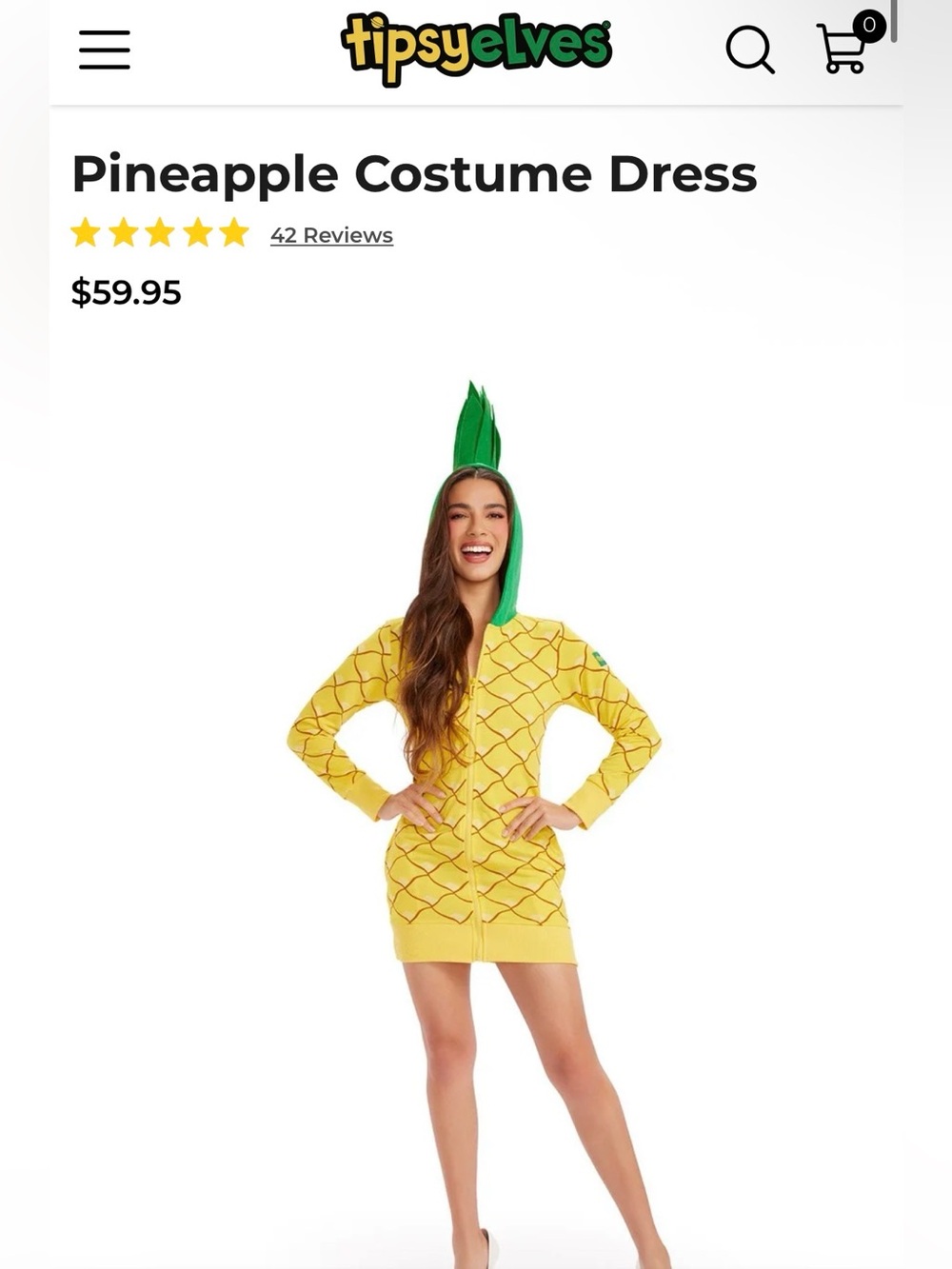 Tipsy Elves Pineapple Costume Dress